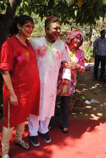 Sanjay Gupta with wife & Ekta Kapoor at Holi Party at Versova