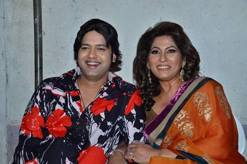 Archana Puran Singh and Rahul Mahajan on the set of Comedy Circus. .