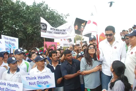 Abhishek Bachchan at Anti Drugs Rally, Narinam Point. .