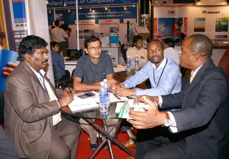 Delegates at the exhibition area during the  ''7th CII-Exim Bank Conclave on India Africa Project Partnership 2011