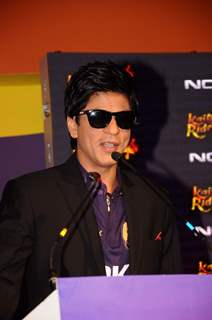 Shahrukh Khan at KKR-Nokia tie-up media meet, Taj Lands End, Bandra. .