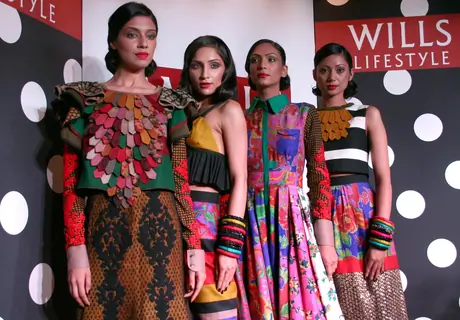 Models at the Wills Lifestyle Grand Finale collection preview by designer Sabyasachi in New Delhi on Mon 5 April 2011. .