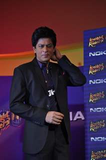 Shah Rukh Khan graces the KKR-Nokia tie-up media meet at the Taj Lands End