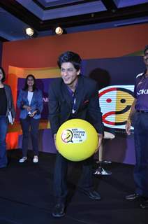 Shah Rukh Khan graces the KKR-Nokia tie-up media meet at the Taj Lands End