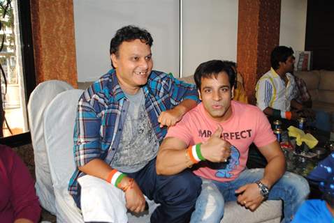 Abhishek Avasthi at Director Anil Sharma hosted the cricket screening at his house