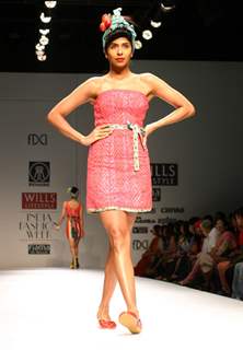 A models showcasing designer Rehane's creation at the Wills Lifestyle India Fashion Week autumn winter 2011,in New Delhi on Wed 6 April 2011. .