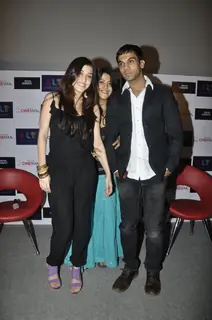 Ekta Kapoor with Raj and Kainaz at first look launch of Ragini MMS at Cinemax, Mumbai