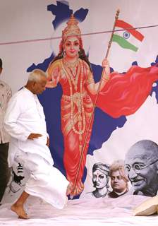 Social activist Anna Hazare's fast-unto-death entered the third day at Janter Manter in New Delhi on Thursday 7 April 2011. .