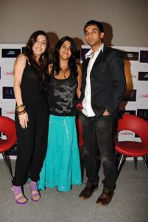 Ekta Kapoor with Raj and Kainaz at first look launch of Ragini MMS at Cinemax, Mumbai