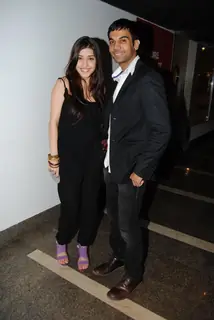 Raj and Kainaz at first look launch of Ragini MMS at Cinemax, Mumbai