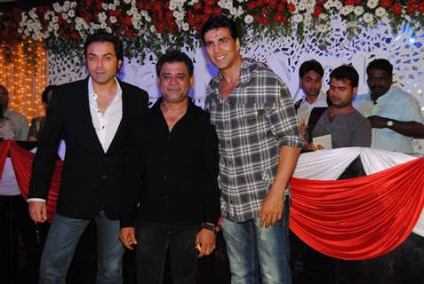 Akshay and Bobby with Anees Bazmee at Premiere of Thank You movie at Chandan, Juhu, Mumbai