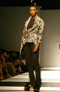 A models showcasing designer Anamika Khanna's creation at the Wills Lifestyle India Fashion Week autumn winter 2011,in New Delhi on Saturday 9 April 2011. .