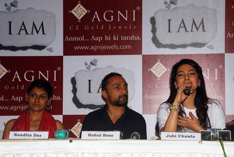Juhi Chawla, Rahul Bose & Nandita Das grace I AM media meet at Sea Princess, Juhu, Mumbai. .