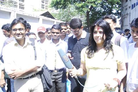 Ekta Kapoor promotes her Marathi Movie at Plaza, Mumbai. .