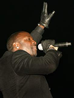 Senegalese-American singer Akon during his concert in Gurgaon on Saturday.  .