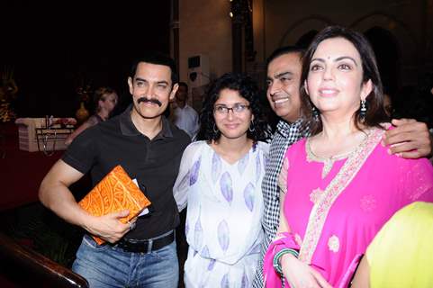 Aamir Khan, Kiran Rao, Mukesh Ambani and Nita Ambani at the Dr. Firuza Parikh's book Launch