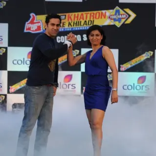 Anjum Chopra and Sandeep Sachdev at Press Conference of Fear Factor Khatron Ke Khiladi Season 4