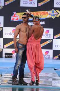 Diandra Soares and Ahran Choudhry at Press Conference of Fear Factor Khatron Ke Khiladi Season 4