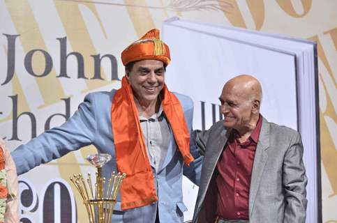 Actor Dharmendra launches Ali Peter's book on his 60th Birthday at PL Deshpande Hall. .