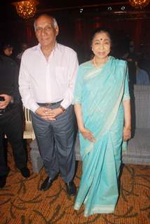 Yash Chopra and Asha Bhosle at the muhurat of the film Maaee in Mumbai