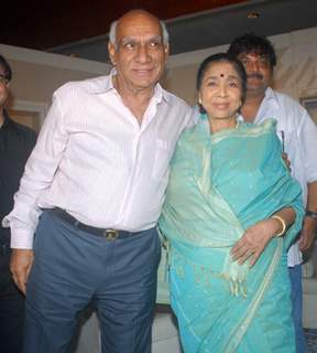 Yash Chopra and Asha Bhosle at the muhurat of the film Maaee in Mumbai