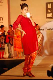 Models walk the ramp at Garodia institute fashion show at Ghatkopar with the theme 'Melange'