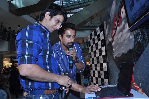 Sharman and Ranvijay at Louis Phillipe speed challenge, Oberoi Mall. .