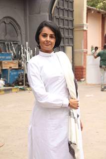 Kitu Gidwani On location shoot of film Ek Bura Aadmi