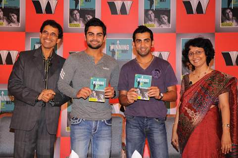 Gautam Gambhir and Virat Kohli at Harsha Bhogle's book launch at Trident