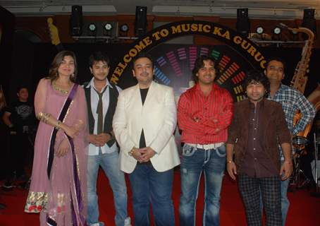 Alka Yagnik, Adnan Sami, Jay Soni and Kailash Kher at Sa Re Ga Ma Little Champs press meet at JW Mar