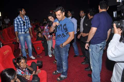 Salman Khan and Asin for upcoming film 'READY' exclusively for NGO Kids at Cinemax Versova