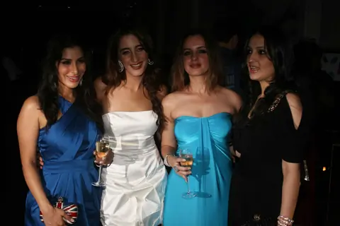 Sophie Chowdhary and Laila Khan at Farah Ali Khan's dinner for Moet & Chandon champagne launch
