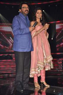 Sanjay Leela Bhansali with Shreya Ghoshal at X FACTOR 12 finalists Introduction in Filmcity. .