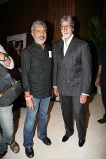 Amitabh Bachchan and Prakash Jha at film 'Aarakshan' first look launch at Hotel Novotel in Juhu, Mum