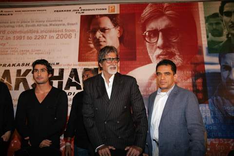Amitabh Bachchan, Prateik Babbar at film 'Aarakshan' first look launch at Hotel Novotel in Juhu, Mumbai