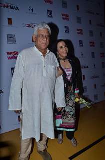 Om Puri and Ila Arun at West is West premiere at Cinemax