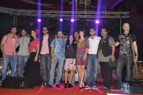 Hrithik Roshan, Farhan Akhtar, Katrina Kaif, Abhay Deol and  Kalki Koechlin during the music launch of their upcoming movie 'Zindagi Na Milegi Dobara' at Nirmal Lifestyle, Mulund in Mumbai