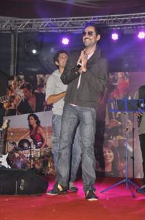 Farhan Akhtar and Abhay Deol at Music launch of movie 'Zindagi Na Milegi Dobara' at Nirmal Lifestyle