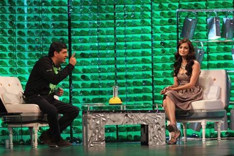 Dia Mirza with Vikram Chandra on NDTV Greenathon that took place at Yash Raj Studio