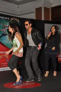 Hrithik Roshan and Vaibhavi Merchant at television’s reality show platform, 'Just Dance' press meet at TajLands End