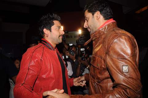 Aftab Shivdasani and Abhishek at Bin Bulaye Baarati premiere at Cinemax. .