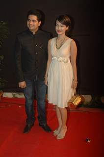 Karan Mehra and Nisha Rawal at the Gold Awards at Film City