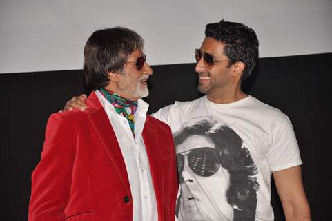 Amitabh and Abhishek Bachchan launch the music video of film Bbuddah...Hoga Terra Baap titled