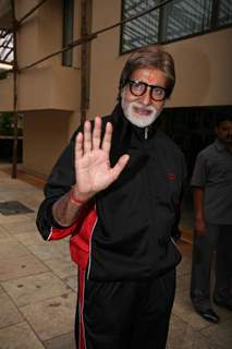 Amitabh Bachchan greets his fans at his bungalow Jalsa in Juhu, Mumbai