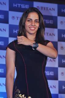 Badminton player Sania Nehwal unveils Titan watches new range at Taj Lands End, Bandra