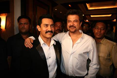 Aamir Khan and Anil Kapoor at Delhi Belly success bash at Taj Lands End, Bandra, Mumbai