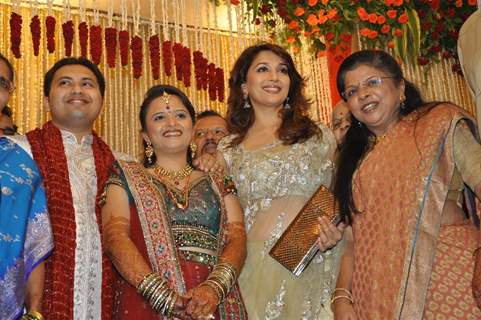 Madhuri Dixit at wedding reception party of Dr.Abhishek and Dr.Shefali Khar