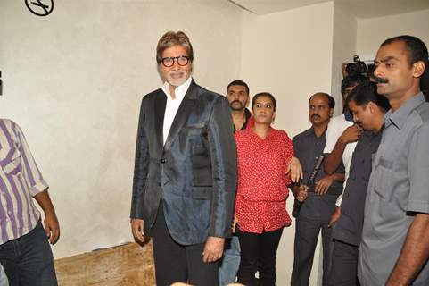 Amitabh Bachchan visits the sets of reality show X Factor India to promote his film Aarakshan at Filmcity, Mumbai