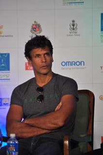 Milind during the launched of registrations for Mumbai Marathon 2012 categories of 9th Edition at Trident Hotel