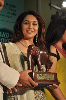 Madhuri Dixit during the launch of Gemfields ‘Emeralds for Elephants’ Jewellery